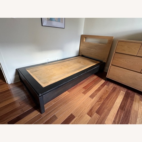 Used Pottery Barn Teen Natural Wood Twin Bed for sale on AptDeco