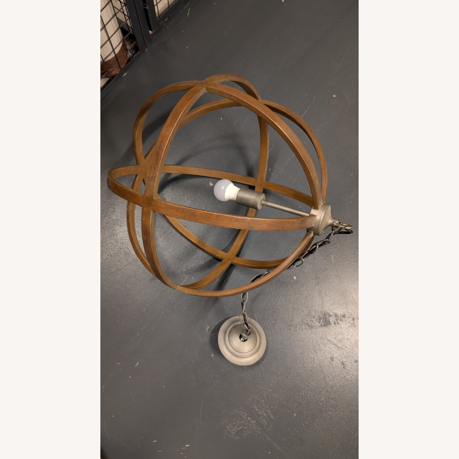 Pottery Barn Wood Ceiling Pendant Light - image-1