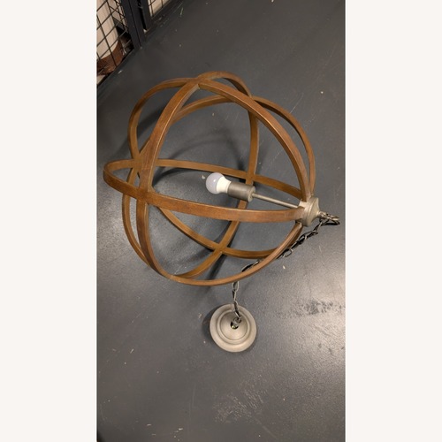 Used Pottery Barn Wood Ceiling Pendant Light for sale on AptDeco