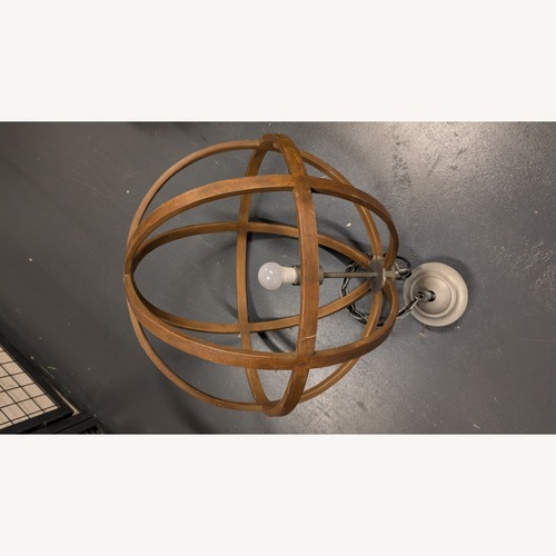 Used Pottery Barn Wood Ceiling Pendant Light for sale on AptDeco