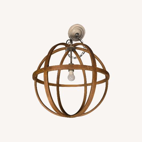 Used Pottery Barn Wood Ceiling Pendant Light for sale on AptDeco