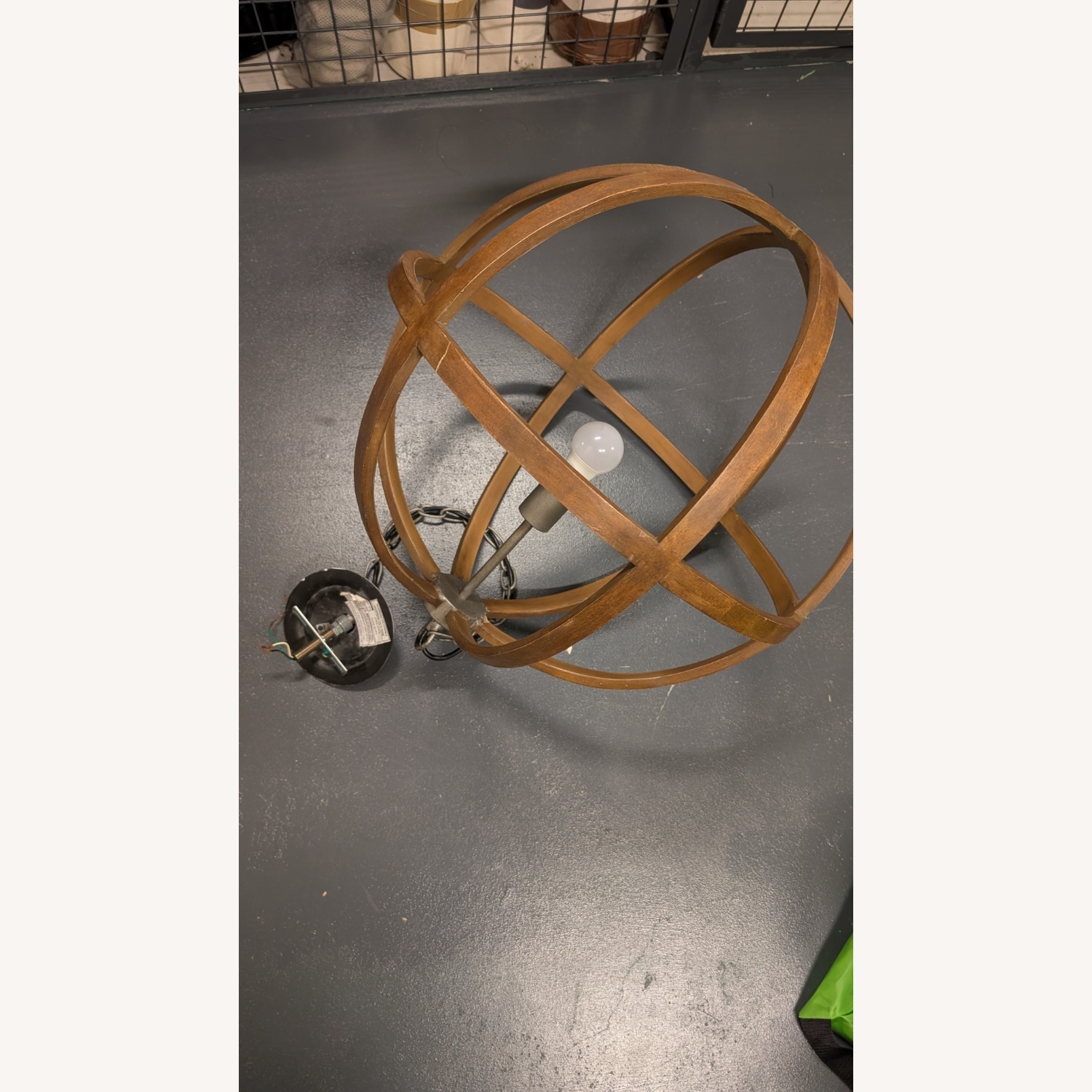 Pottery Barn Wood Ceiling Pendant Light - image-2