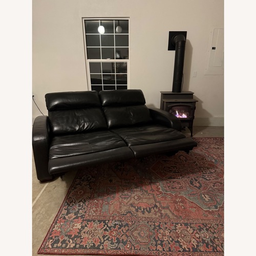 Used Black Leather Power Recline Loveseat for sale on AptDeco