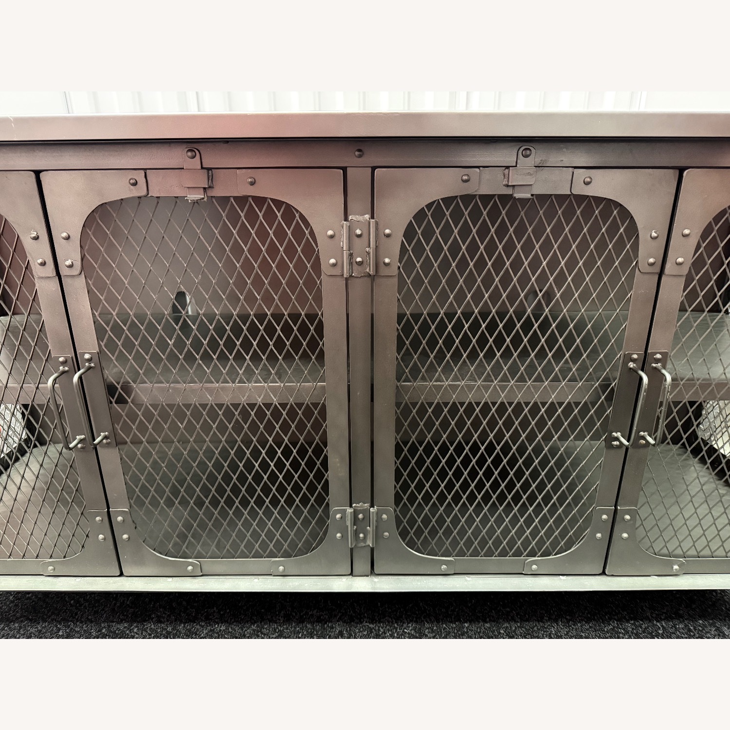 World Market Dark Gray Metal Media Storage - image-4