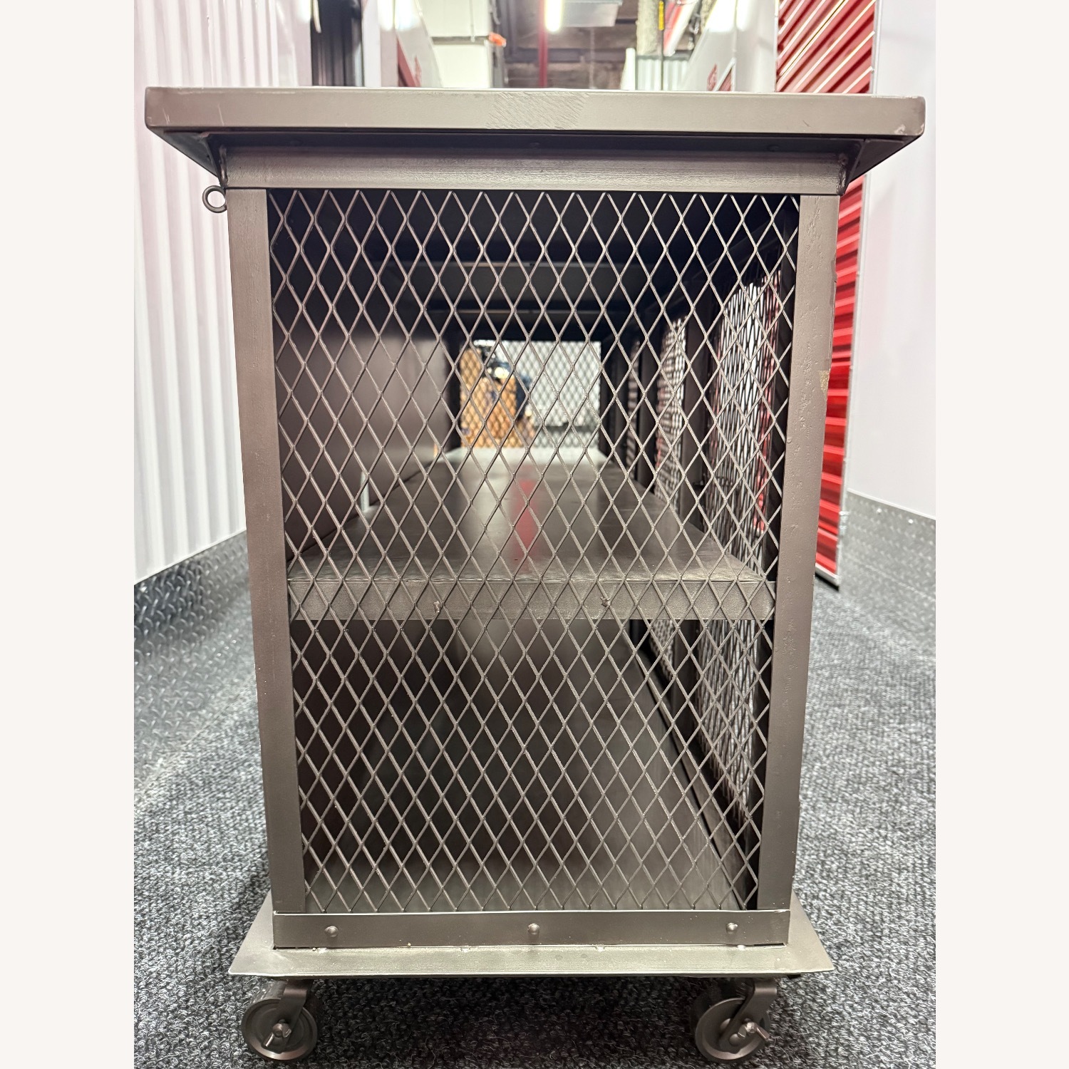 World Market Dark Gray Metal Media Storage - image-9