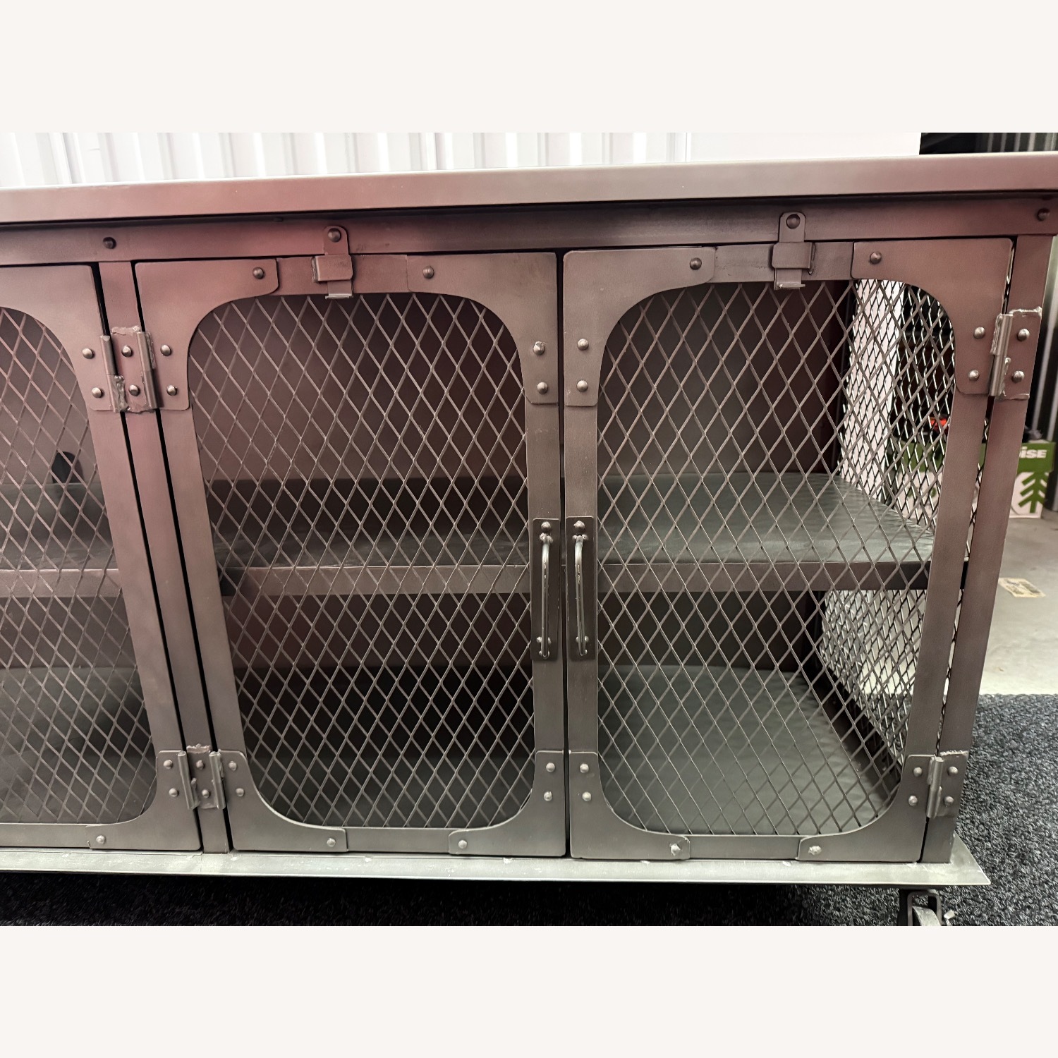 World Market Dark Gray Metal Media Storage - image-6