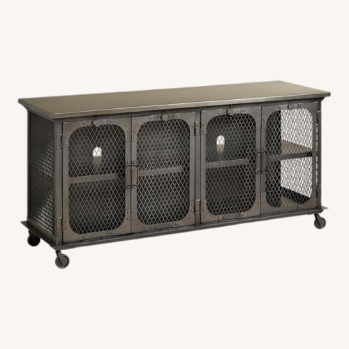 Used World Market Dark Gray Metal Media Storage for sale on AptDeco