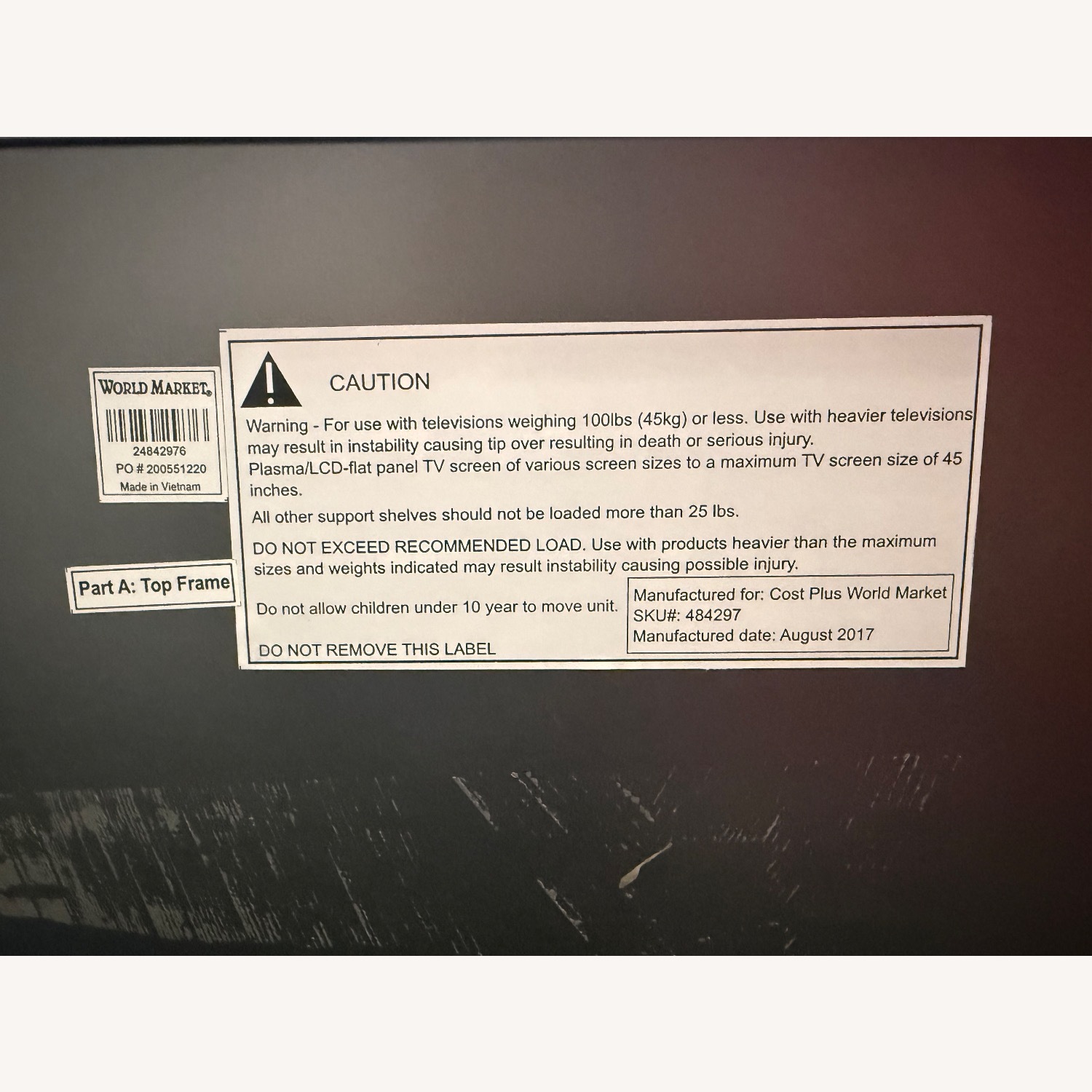 World Market Dark Gray Metal Media Storage - image-8