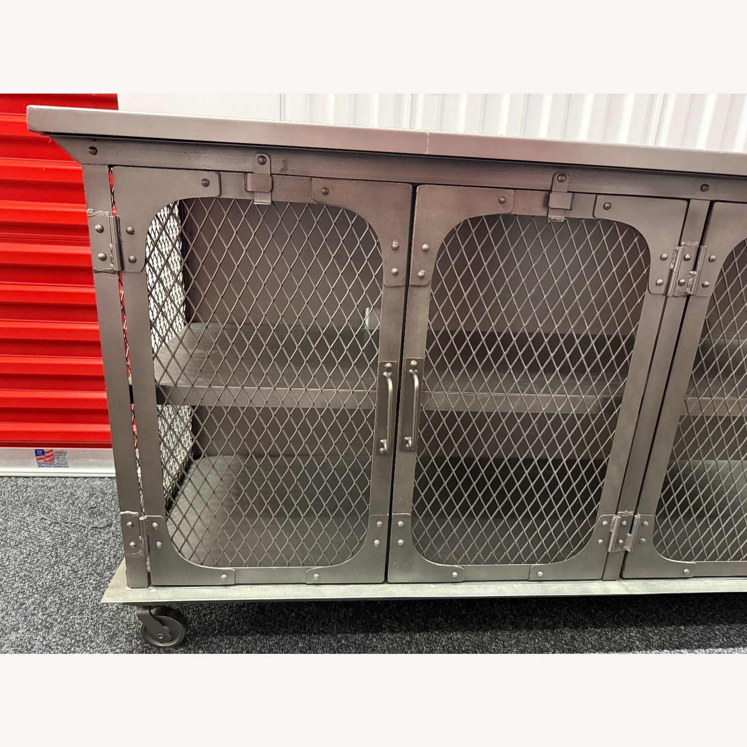 World Market Dark Gray Metal Media Storage - image-5