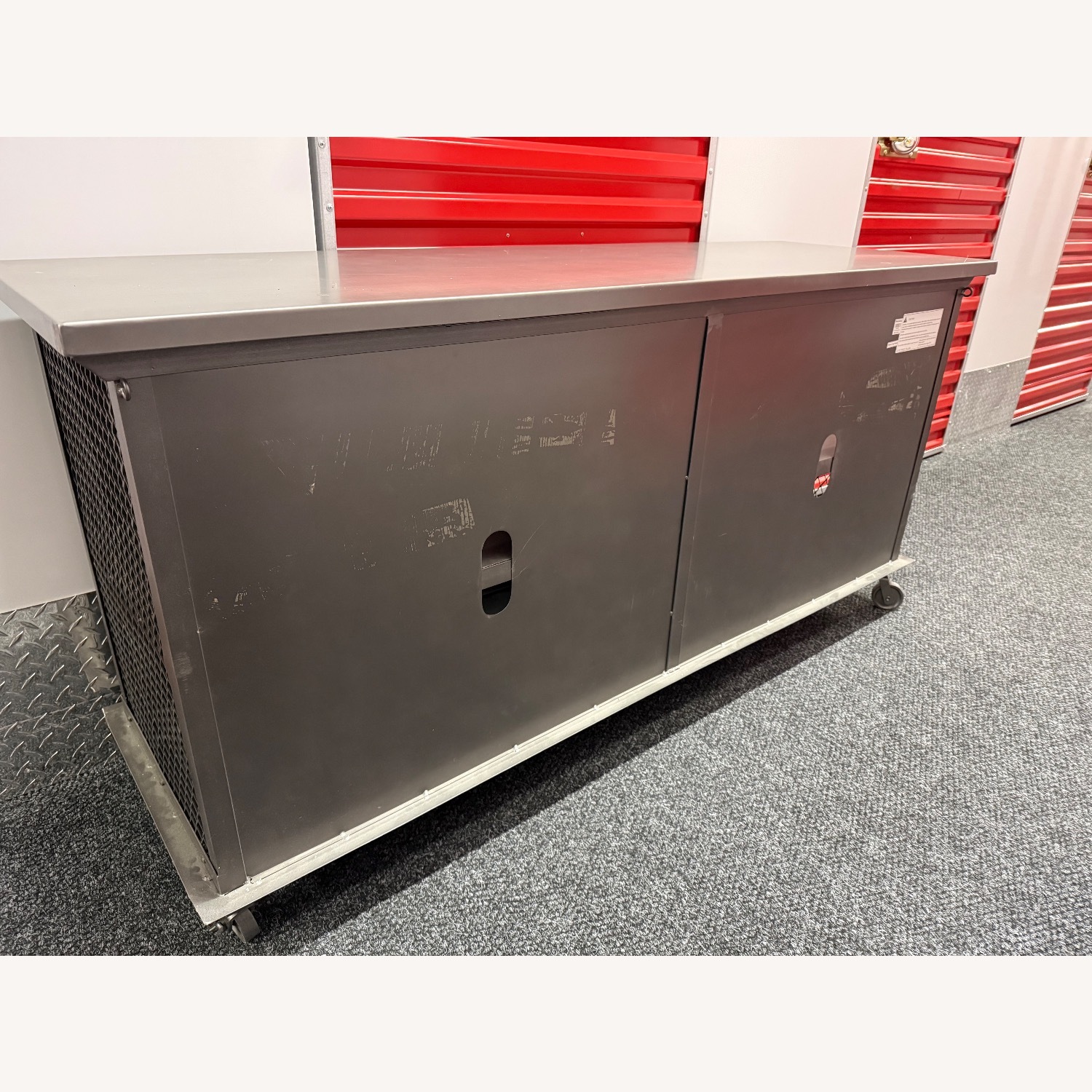 World Market Dark Gray Metal Media Storage - image-7