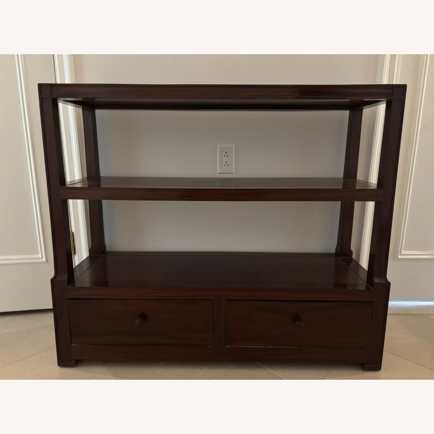 Vintage/Antique Dark Brown Wood Bookcase - image-1