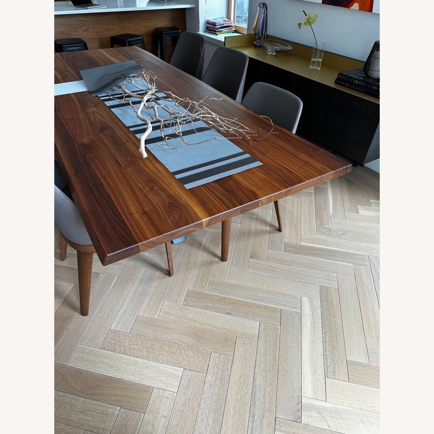 Bontempi Italian Walnut Dining Table Set w 6 Chairs - image-2