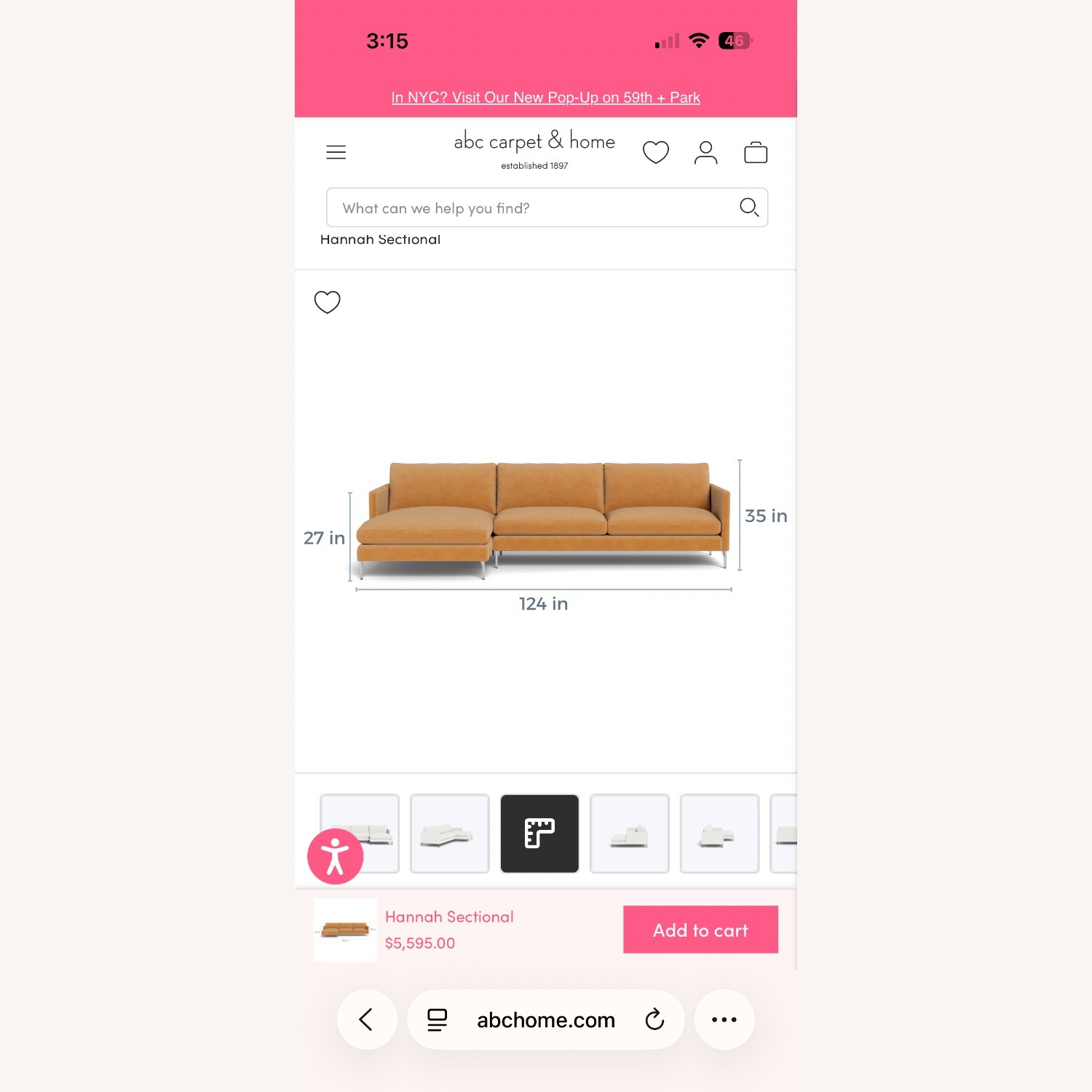 ABC Home Cobble Hill Hannah Collection Sectional - image-6