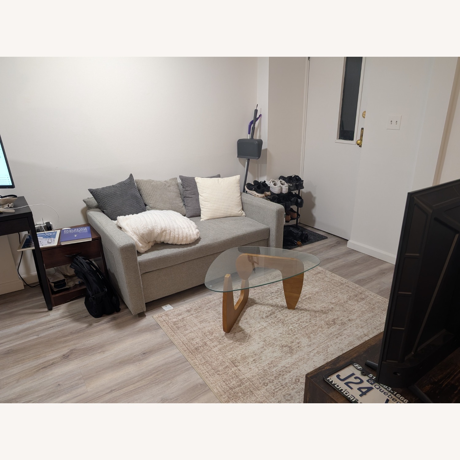 NOORDENIYA Light Gray Convertible Sofa Bed - image-1