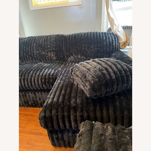 Used Ashley Furniture Black Fabric 2 Piece Sectional for sale on AptDeco