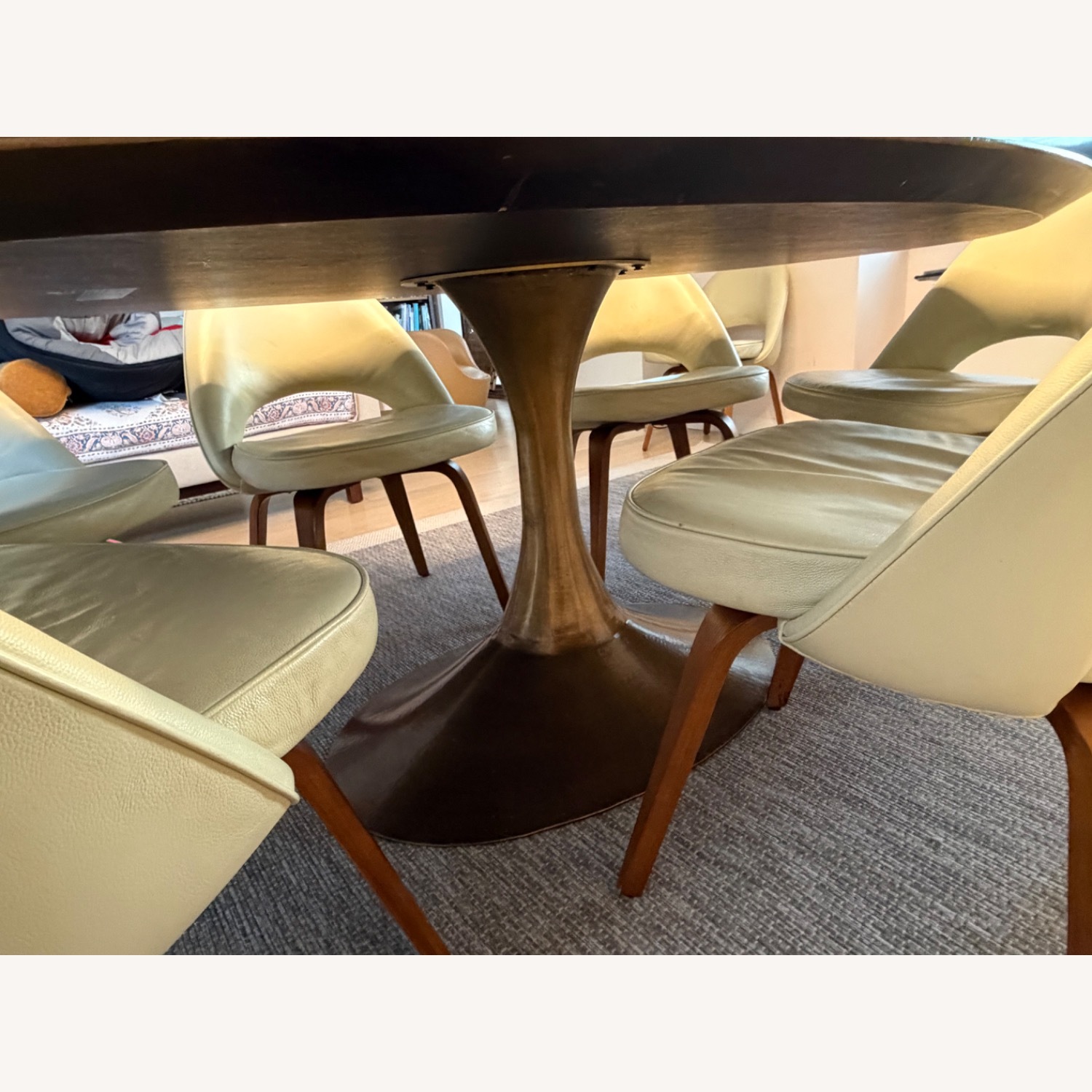 Restoration Hardware Dark Brown Wood Dining Table - image-3