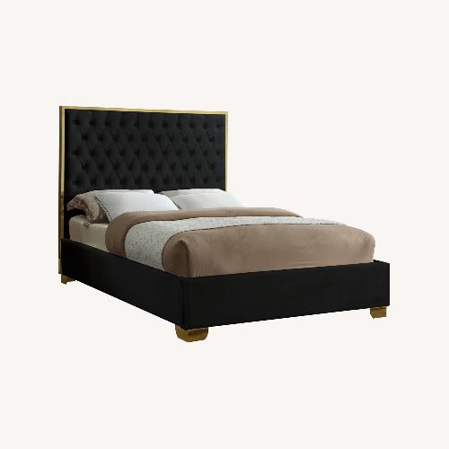 Used Wayfair Black Velvet Queen Bed for sale on AptDeco