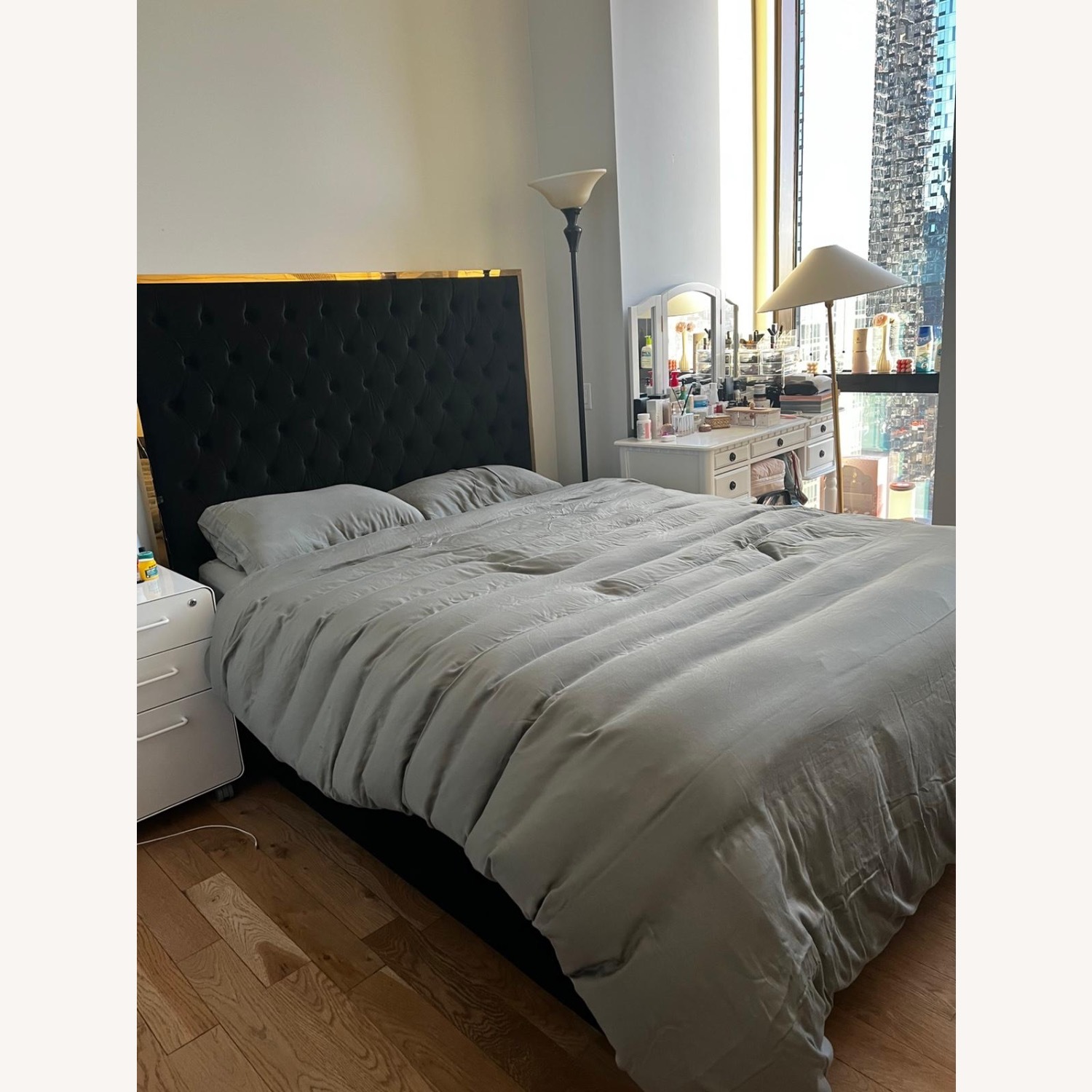 Wayfair Black Velvet Queen Bed - image-2