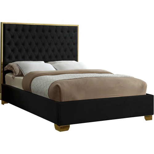 Used Wayfair Black Velvet Queen Bed for sale on AptDeco