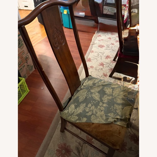 Used Rosewood Decor Inc Dark Brown Wood Dining Chairs for sale on AptDeco