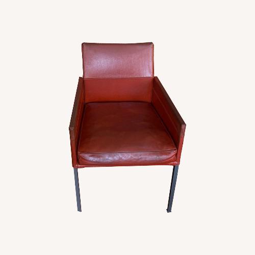 Used Set of 8 KFF Red Leather Chairs Vintage 1980s. for sale on AptDeco