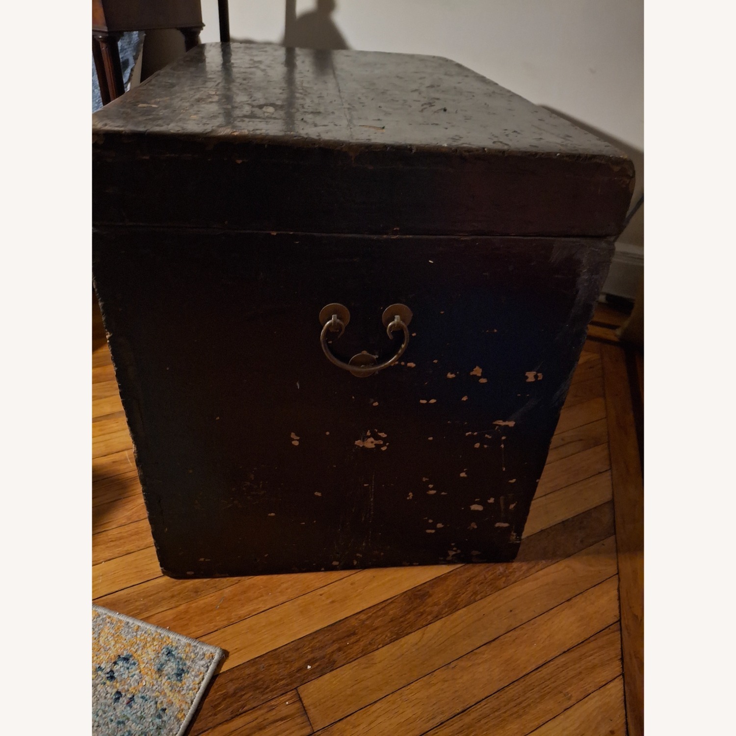 Vintage/Antique Dark Brown Wood Chest - image-2