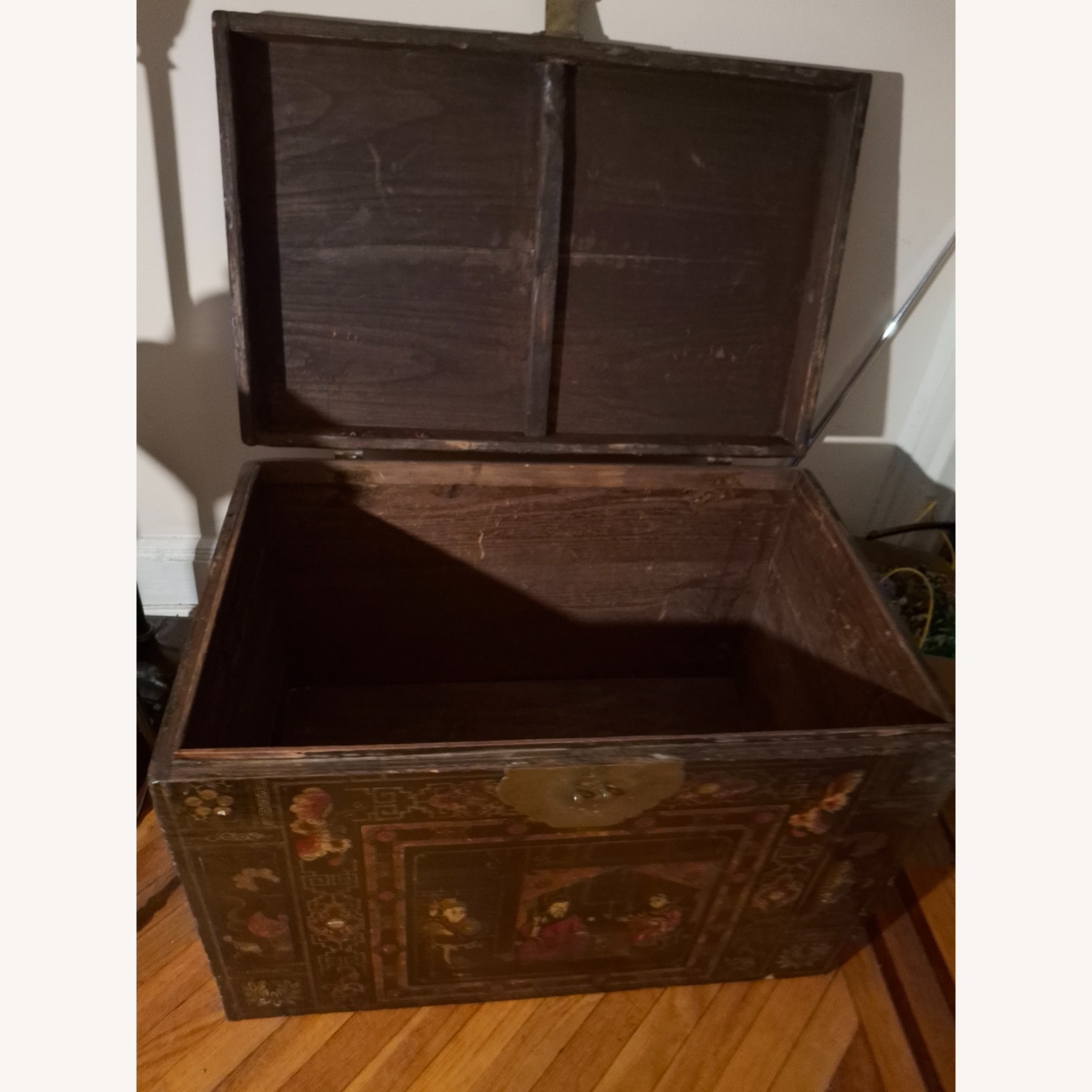 Vintage/Antique Dark Brown Wood Chest - image-3