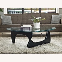 Herman Miller Style Black Glass Coffee Table