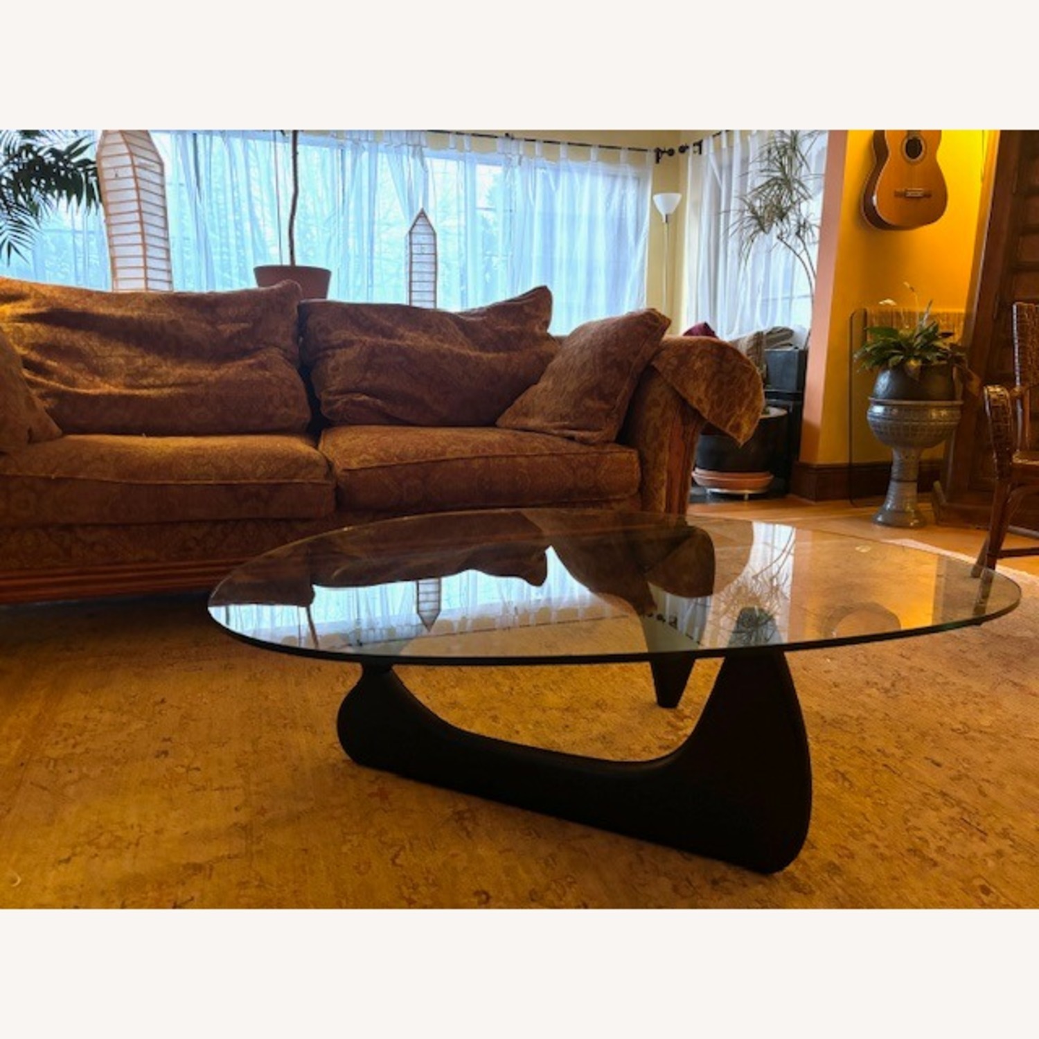 Herman Miller Style Black Glass Coffee Table - image-7