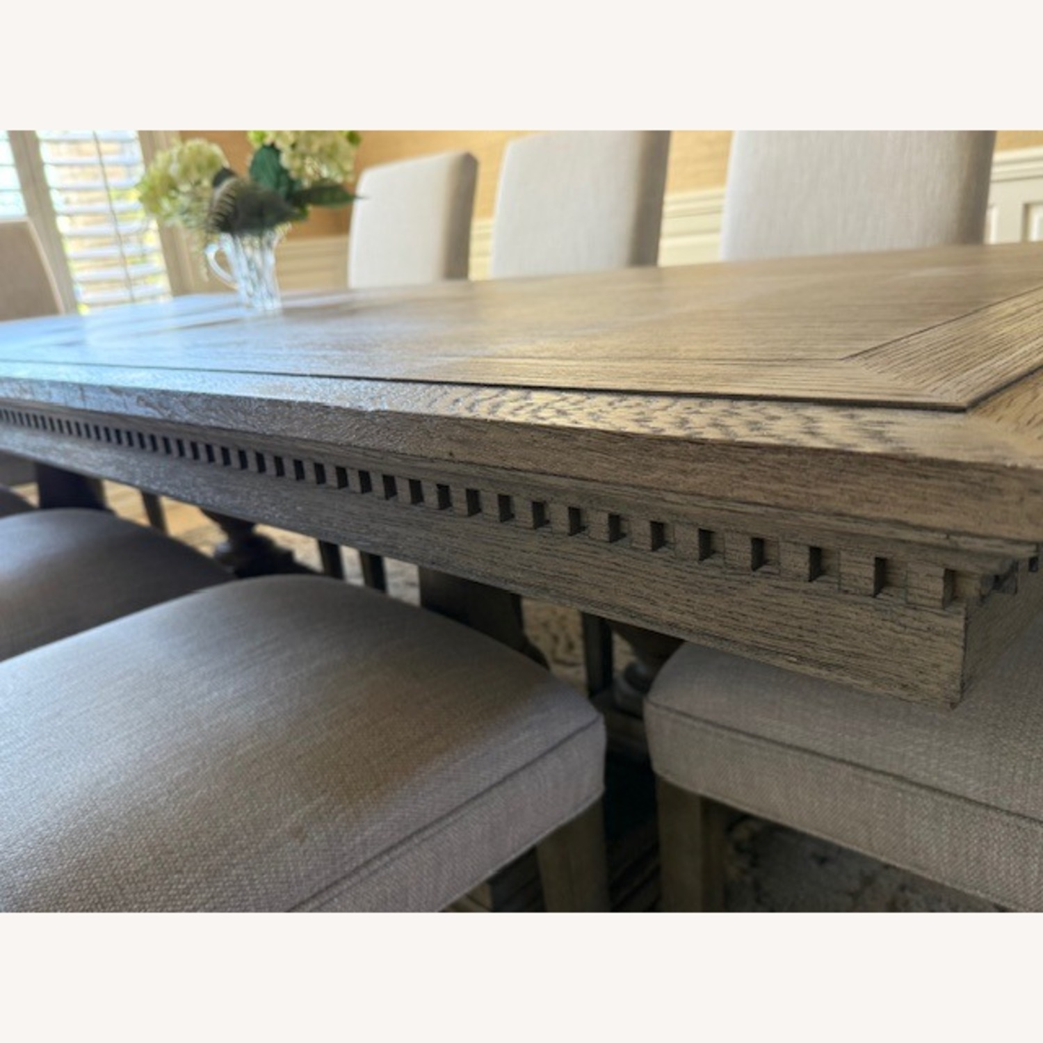 Restoration Hardware Light Gray Wood Dining Table - image-2