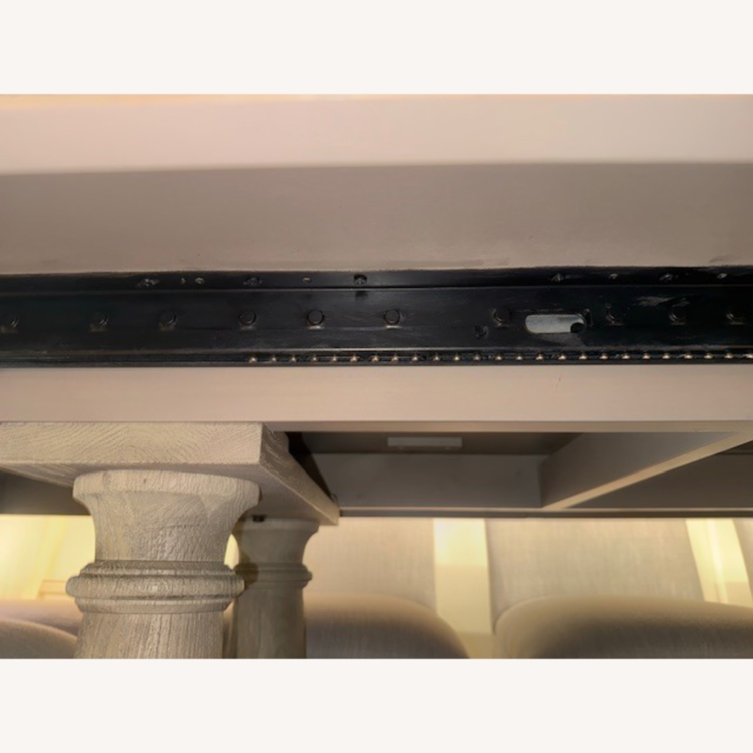 Restoration Hardware Light Gray Wood Dining Table - image-11