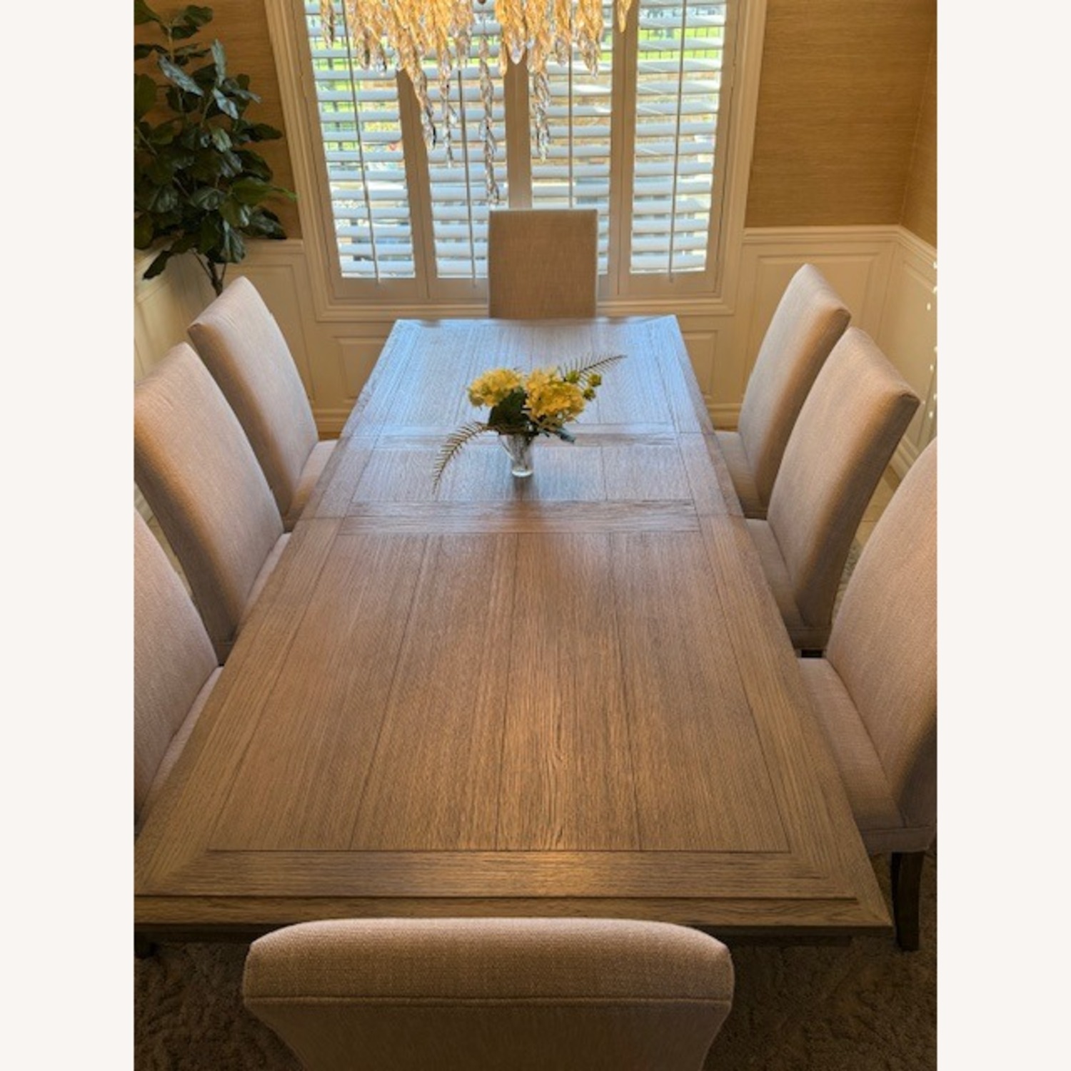 Restoration Hardware Light Gray Wood Dining Table - image-1