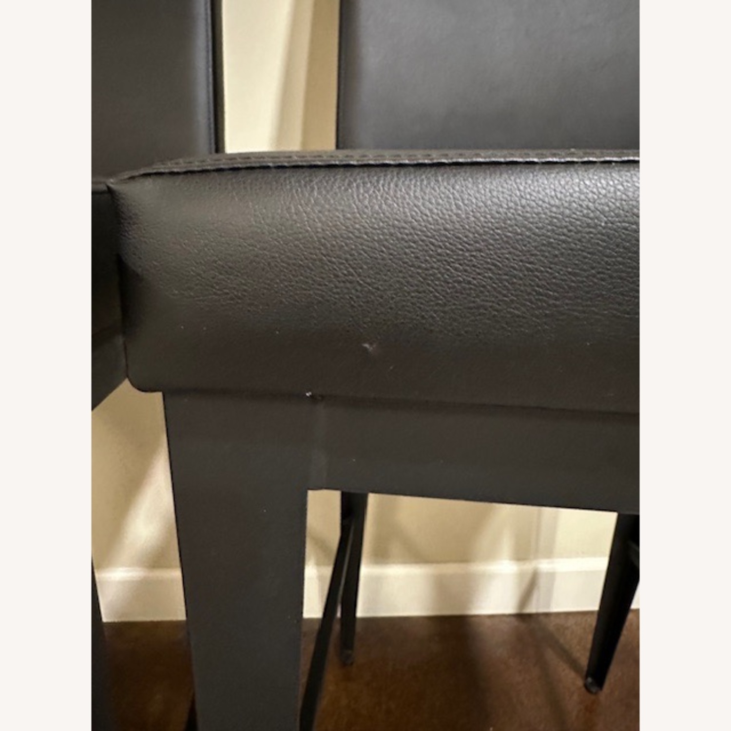Black Leather Stool Chairs - image-3