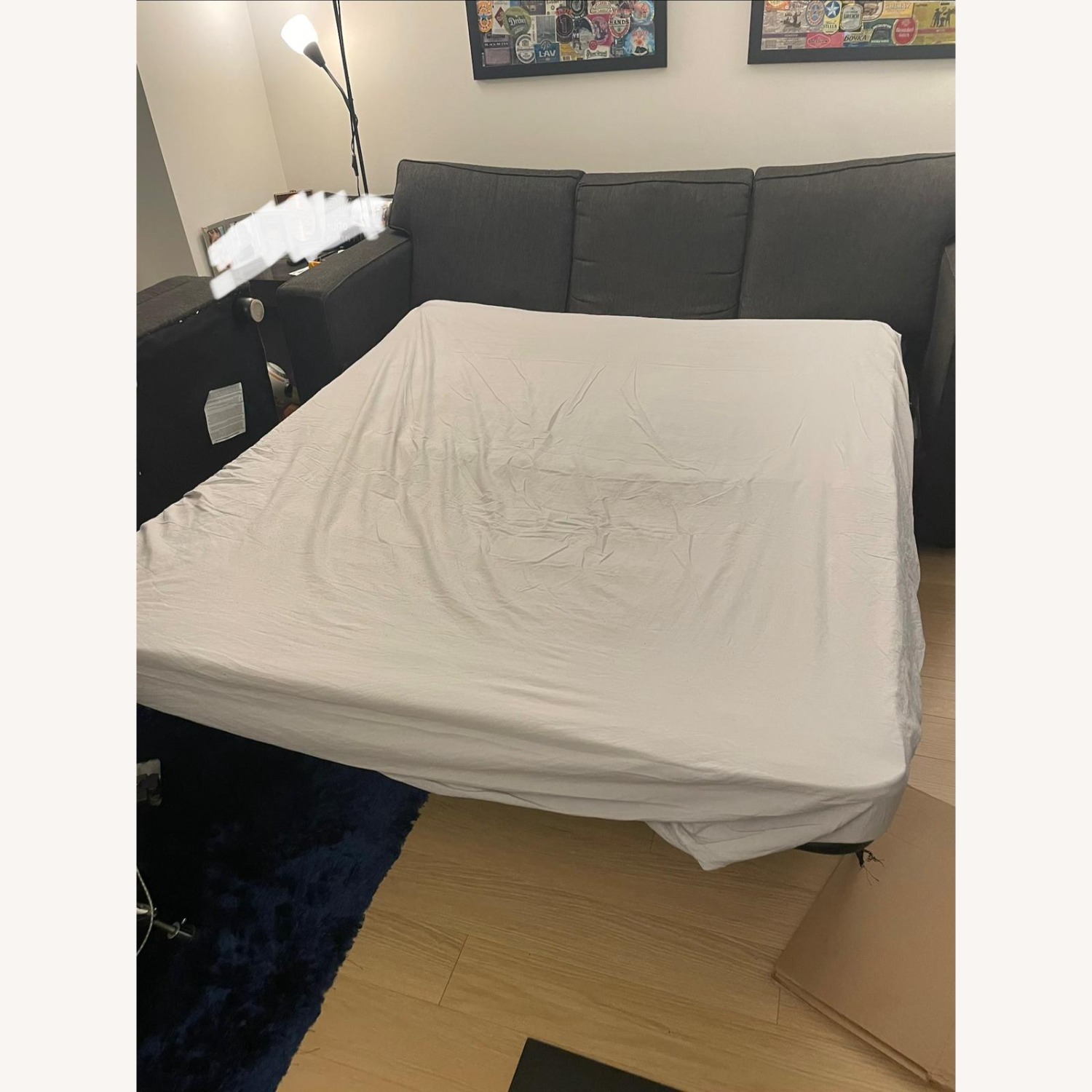 Jennifer Convertibles Dark Gray Chaise Lounge - image-3