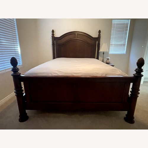 Used Vintage/Antique Dark Brown Queen Bed for sale on AptDeco