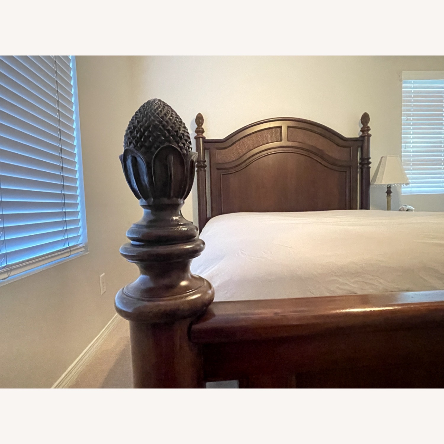 Vintage/Antique Dark Brown Queen Bed - image-4