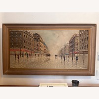 Antique Parisian Oil Painting Early 20th C.