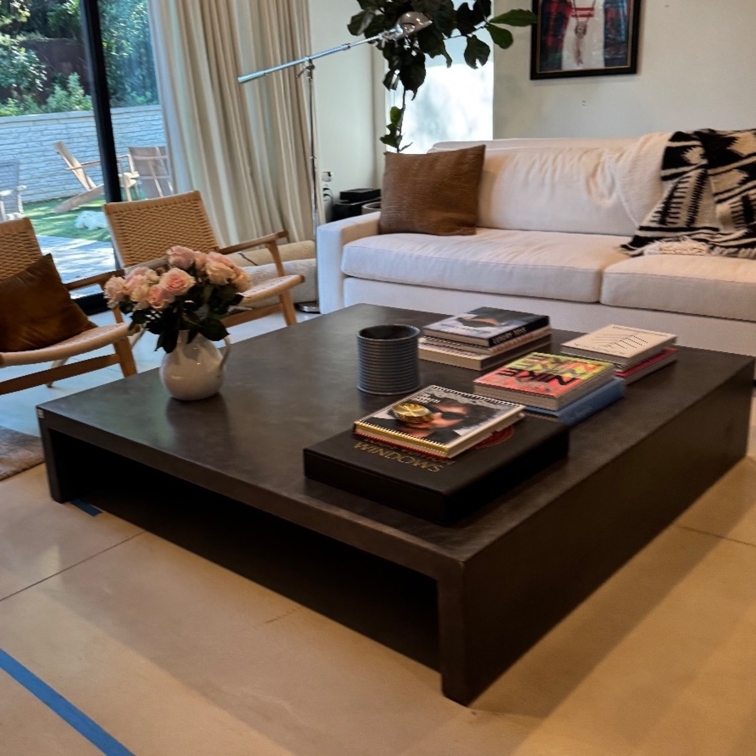 Restoration Hardware Cabrera Dark Gray Coffee Table - image-3