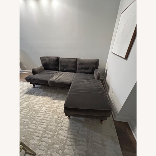 Used West Elm Dark Brown Cotton 2 Piece Sectional for sale on AptDeco