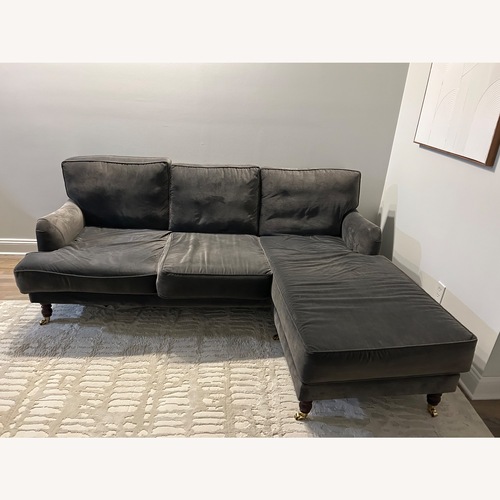 Used West Elm Dark Brown Cotton 2 Piece Sectional for sale on AptDeco