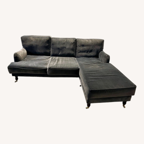 Used West Elm Dark Brown Cotton 2 Piece Sectional for sale on AptDeco