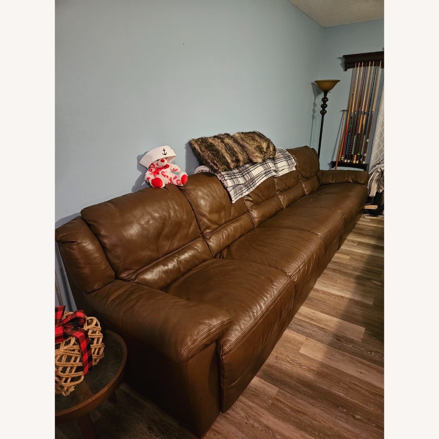 Dark Brown Leather 3+ Piece Sectional - image-4