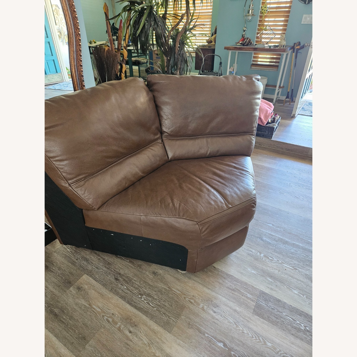 Dark Brown Leather 3+ Piece Sectional - image-1