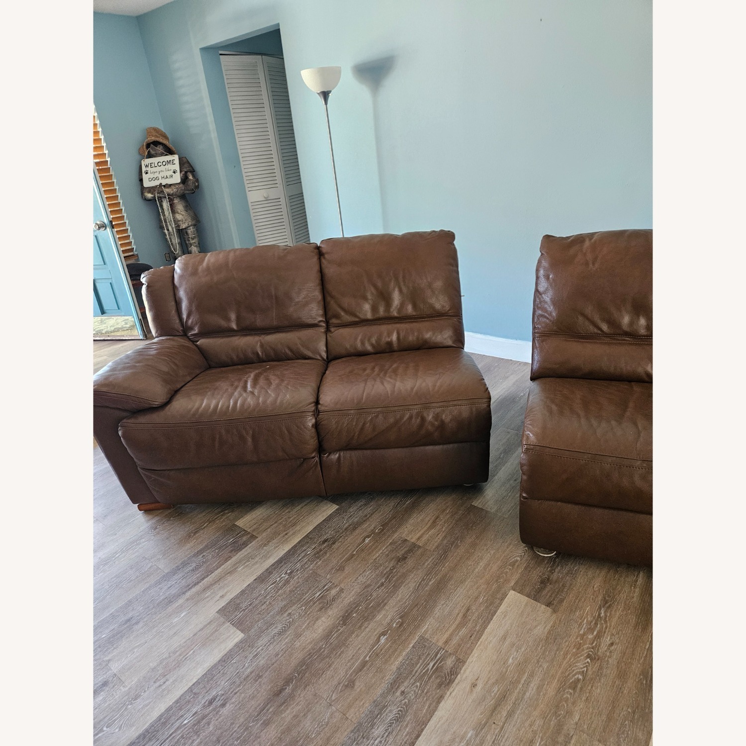 Dark Brown Leather 3+ Piece Sectional - image-2