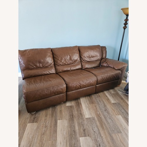 Used Dark Brown Leather 3+ Piece Sectional for sale on AptDeco