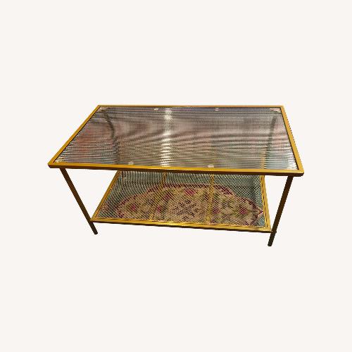 Used Amazon Transparent Metal Coffee Table for sale on AptDeco