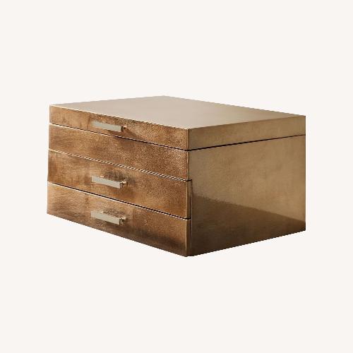 Used West Elm Gold Lacquer Jewelry Box  for sale on AptDeco