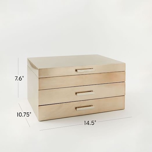 Used West Elm Gold Lacquer Jewelry Box  for sale on AptDeco