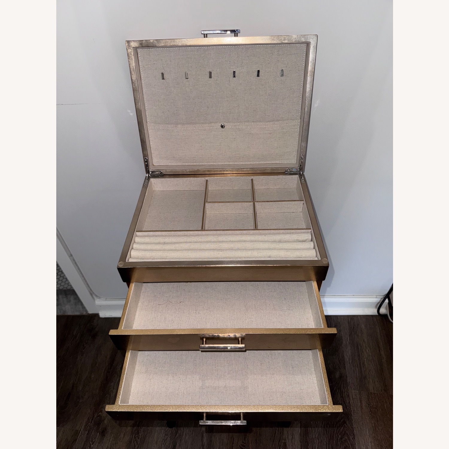 West Elm Gold Lacquer Jewelry Box  - image-5