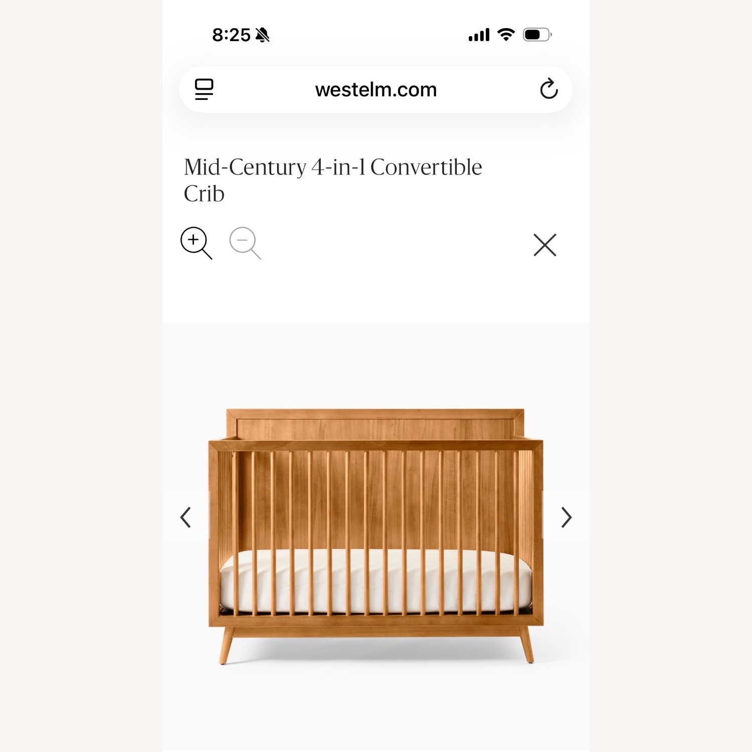 West Elm Mid Century Convertible Crib - image-1